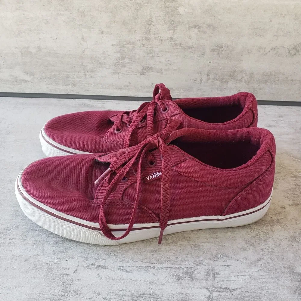 VANS Off The Wall Authentic Classic Low Canvas Shoes Maroon Red Mens‎ Size 7